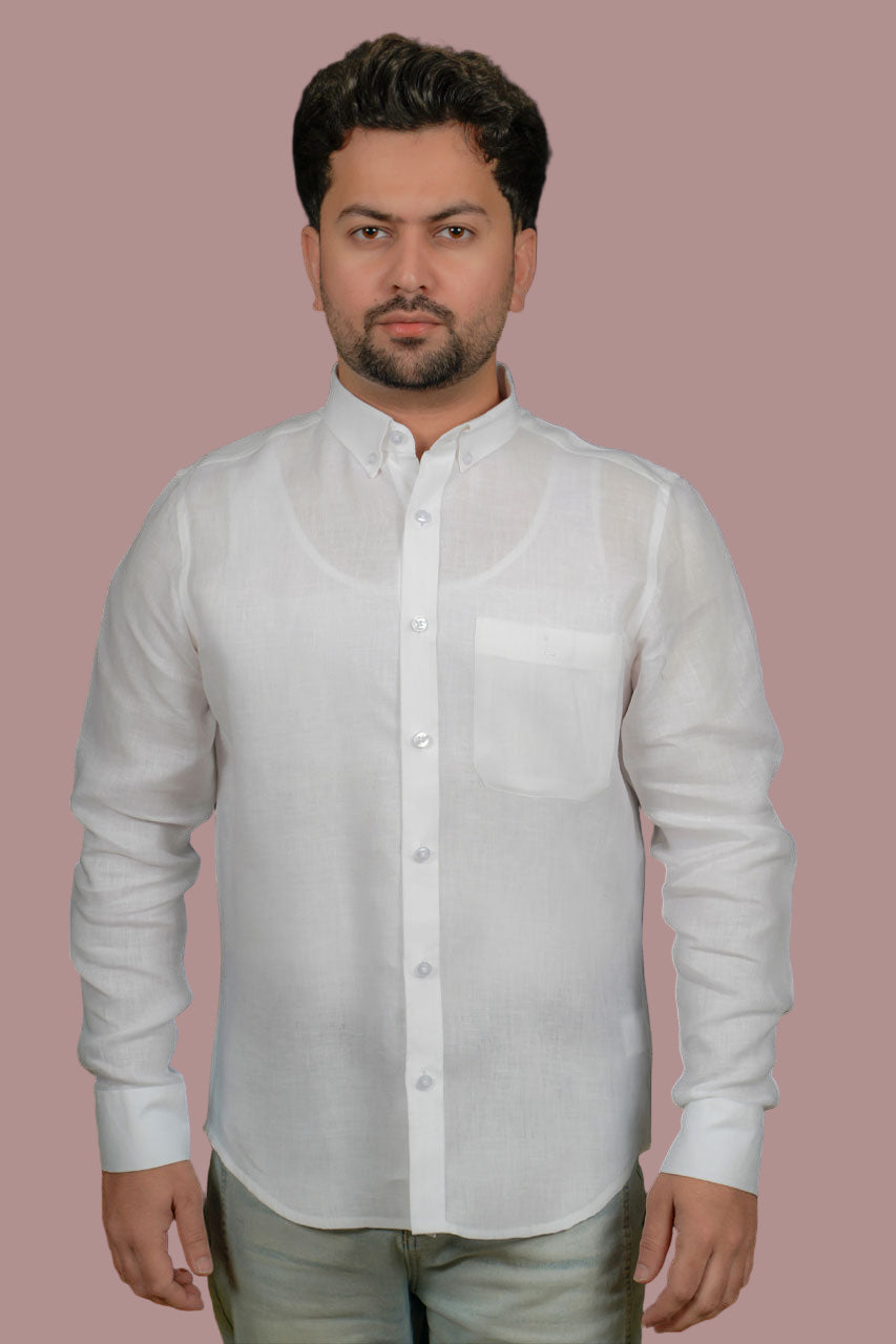 Classic Collar Full Sleeve Linen Shirt