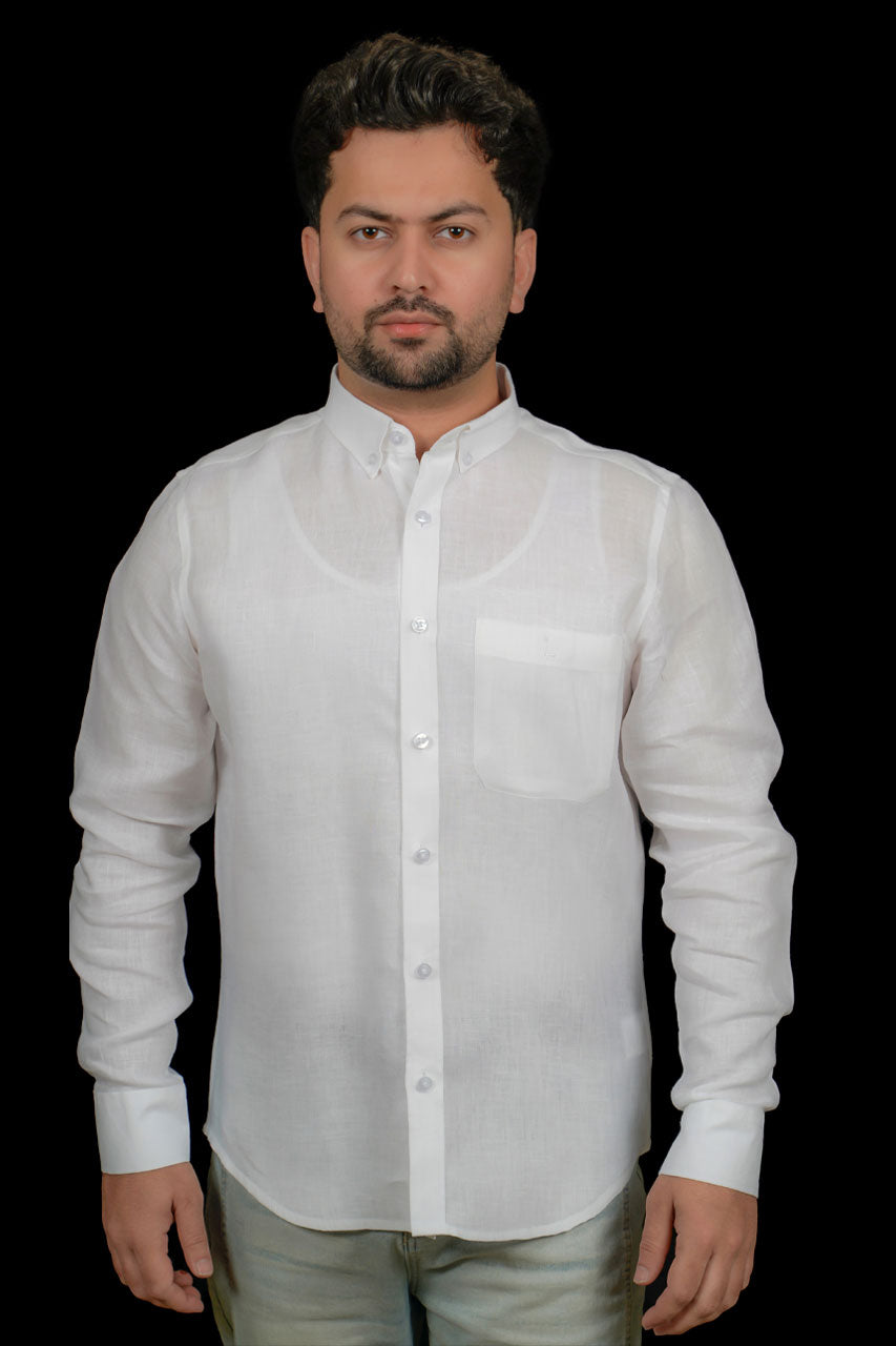 Classic Collar Full Sleeve Linen Shirt