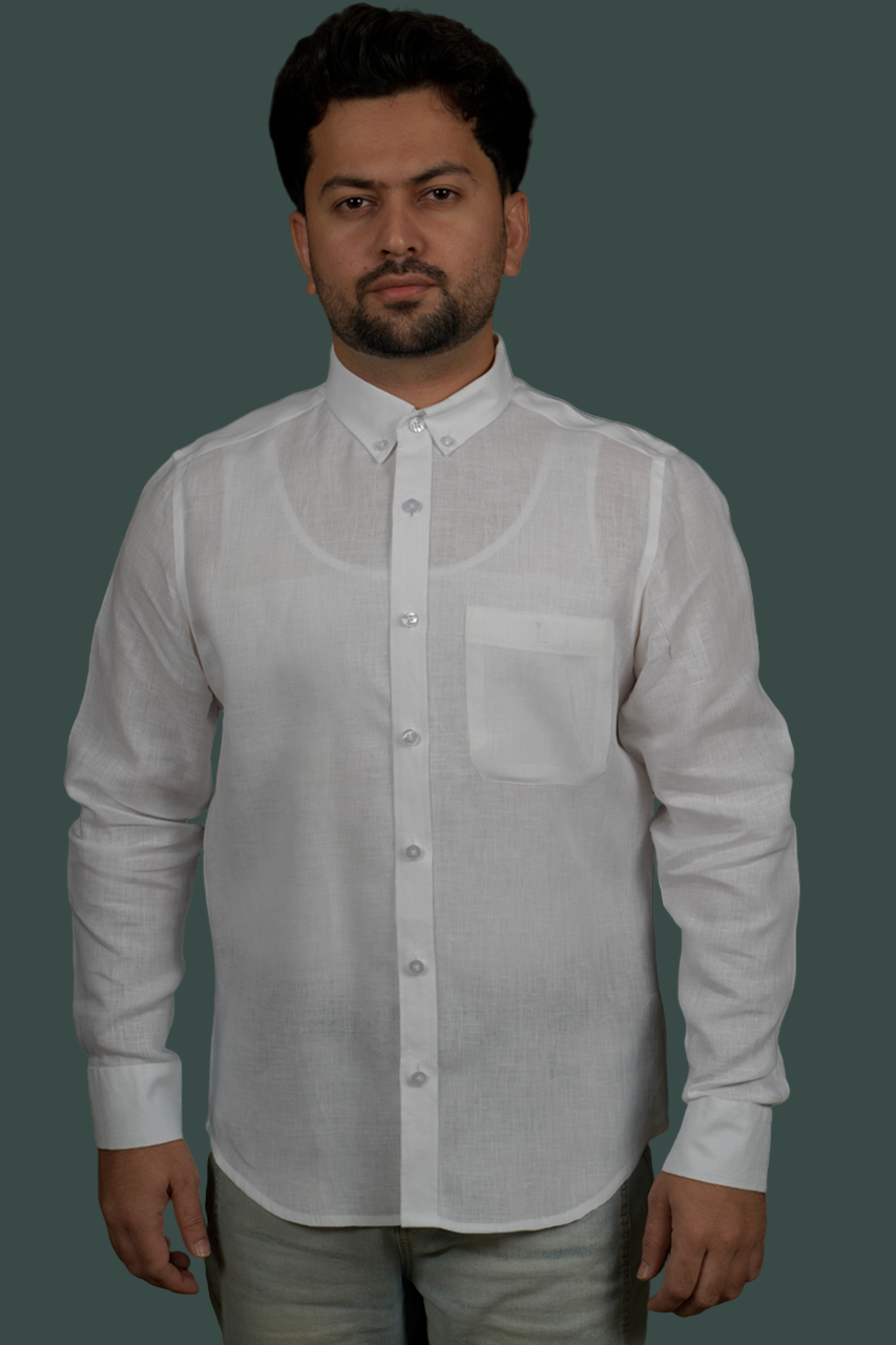 Classic Collar Full Sleeve Linen Shirt